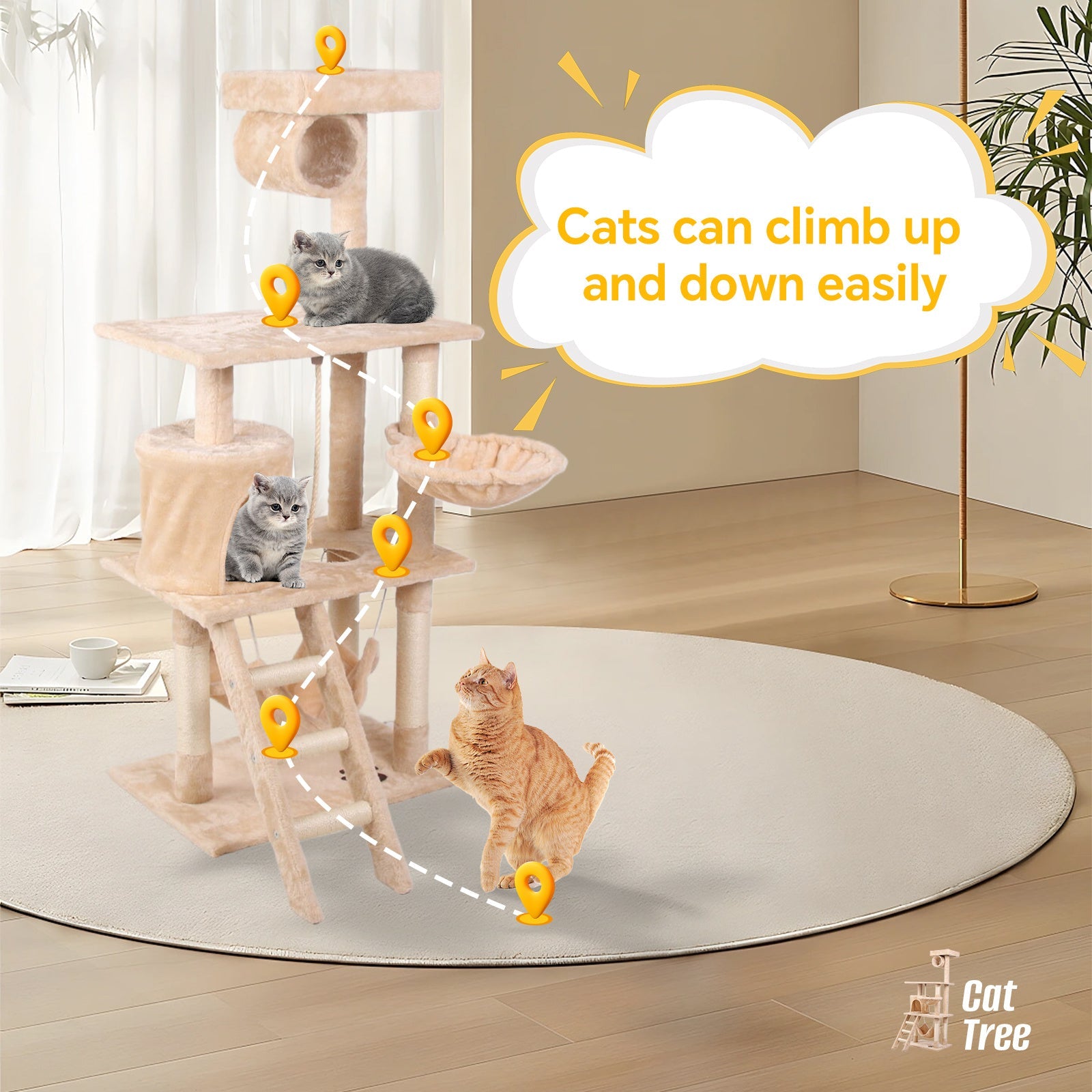 Multi-Level Cat Climbing Frame – Indoor Activity Tower for Play & Rest - AllvueCo