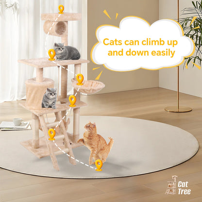 Multi-Level Cat Climbing Frame – Indoor Activity Tower for Play & Rest - AllvueCo