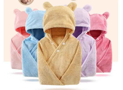 Cotton Baby Hooded Bath Towel for Adorable Baby Care & Electronic Learning Toys