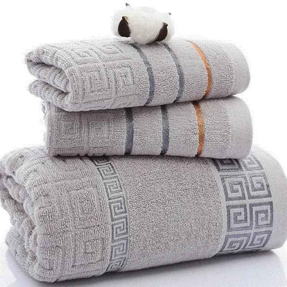 Three-Piece Cotton Towel Set - Durable, Stylish, and Essential for Your Home