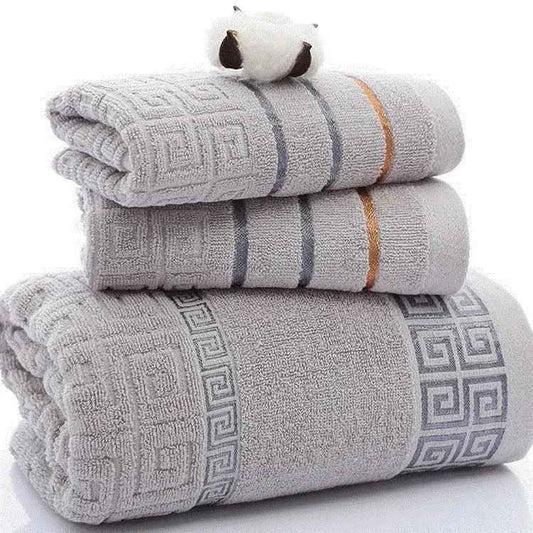 Three-Piece Cotton Towel Set - Durable, Stylish, and Essential for Your Home
