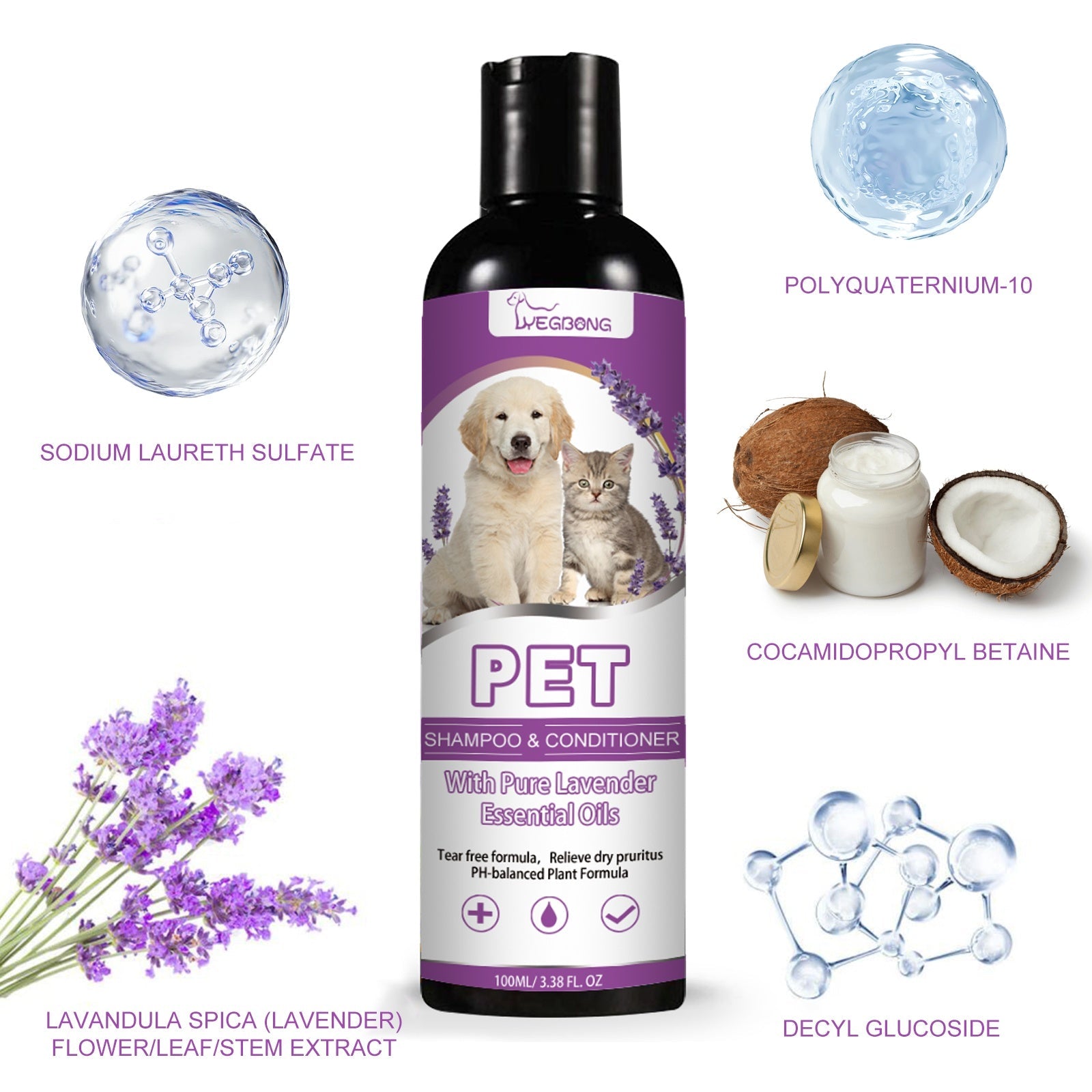 Pet Shampoo for Dogs – Anti-Itch, Coat Softening & Detangling Formula | 100ml Natural Grooming Solution - AllvueCo