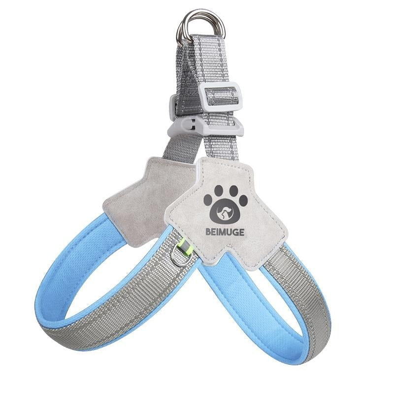 Adjustable Reflective Pet Harness & Leash Set – No-Pull, No-Choke Design for Dogs & Cats with Comfortable Leather Lead - AllvueCo