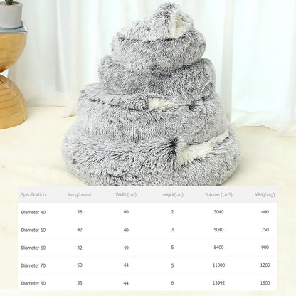 Luxurious Plush Round Cat Bed – Ultra Soft Cozy Nest for Cats & Small Pets - AllvueCo