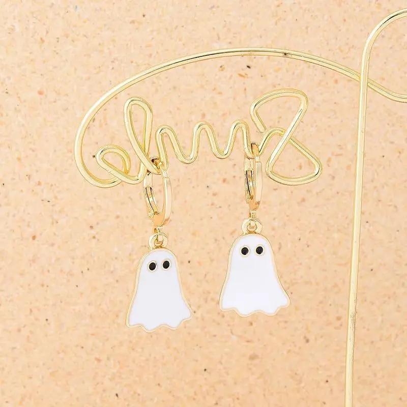 Halloween Ghost Earrings For Women Gold Ghost Huggie Hoop Ea | Jewelry & Accessories - AllvueCo