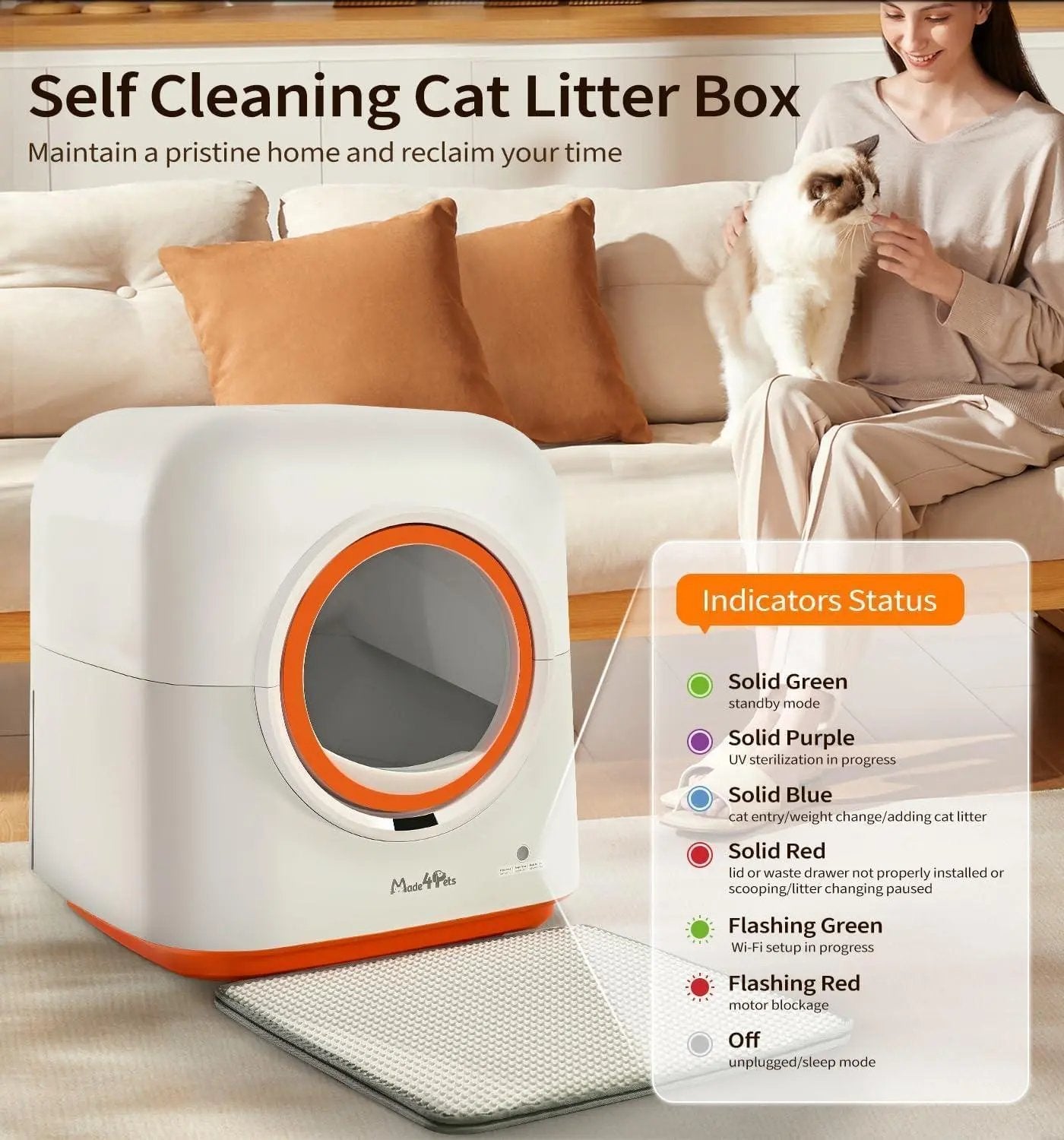 60L Automatic Cat Litter Box – Smart App-Controlled Self-Cleaning Litter Box with Deodorizing Function - AllvueCo