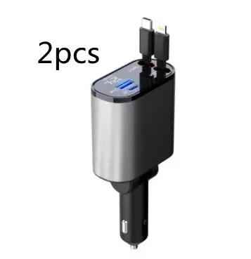 Metal Car Charger 100W Fast Charging Car Charger USB and Type-C Adapter
