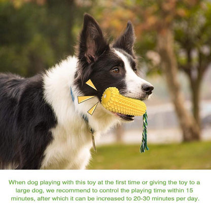 Durable Corn-Shaped Dog Chew Toy – Squeaky TPR Toy for Aggressive Chewers - AllvueCo
