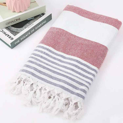 Cotton Striped Beach Towel 100x180cm - Stylish Striped Beach Towel for Fun in the Sun