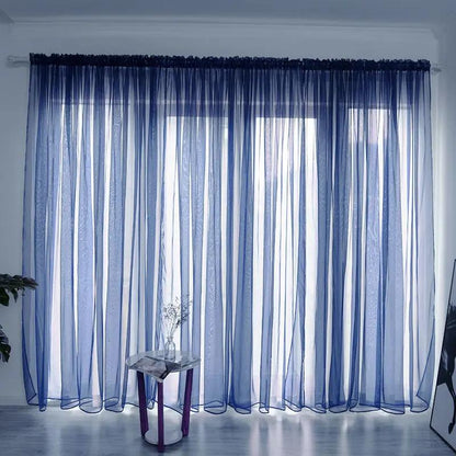 Simple and Modern Balcony Solid Color Gauze Curtain - Elegant Design - AllvueCo