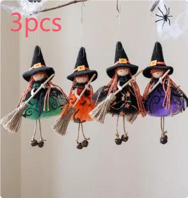 Halloween Mesh Broom Girl Angel Christmas Tree Pendant - AllvueCo