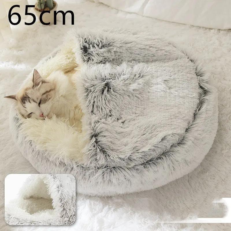2 In 1 Dog And Cat Bed Pet Winter Bed Round Plush Warm Bed H | Other My Store