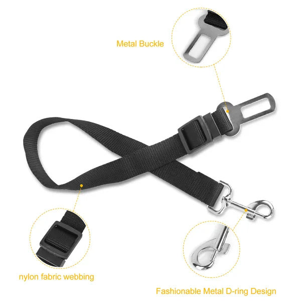 2-Pack Adjustable Pet Car Seat Belt Leash – Safety Harness Clip for Dogs & Cats - AllvueCo