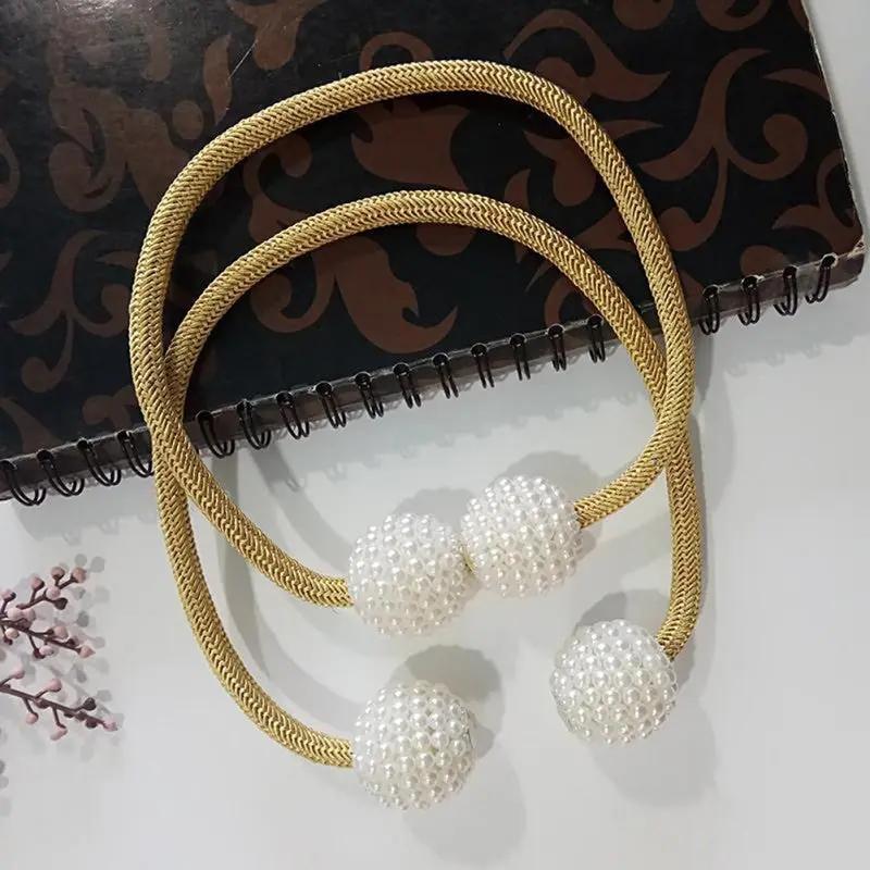 Magnetic Curtain Tiebacks with Pearl Beads - Elegant Home Decor - AllvueCo