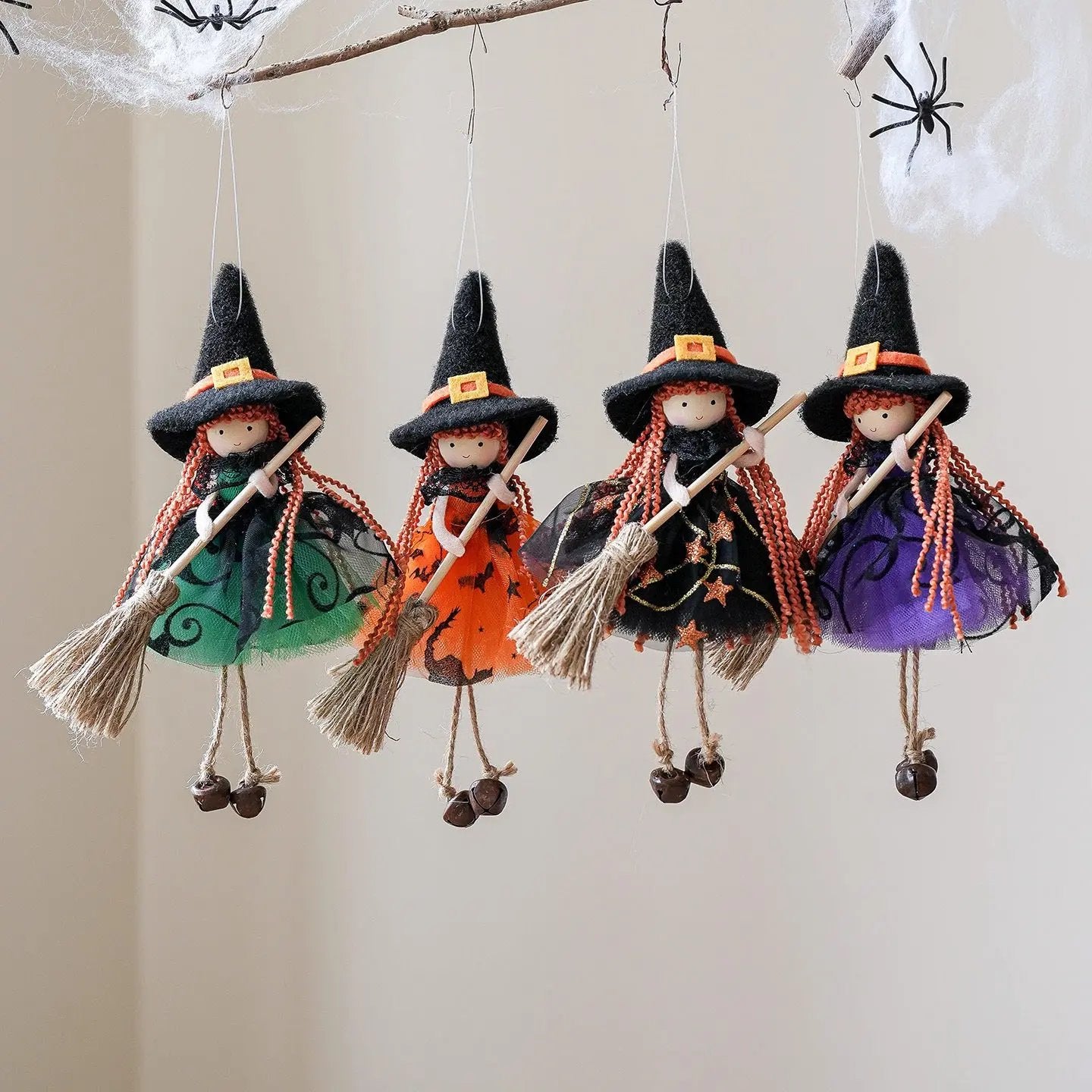 Halloween Mesh Broom Girl Angel Christmas Tree Pendant - AllvueCo