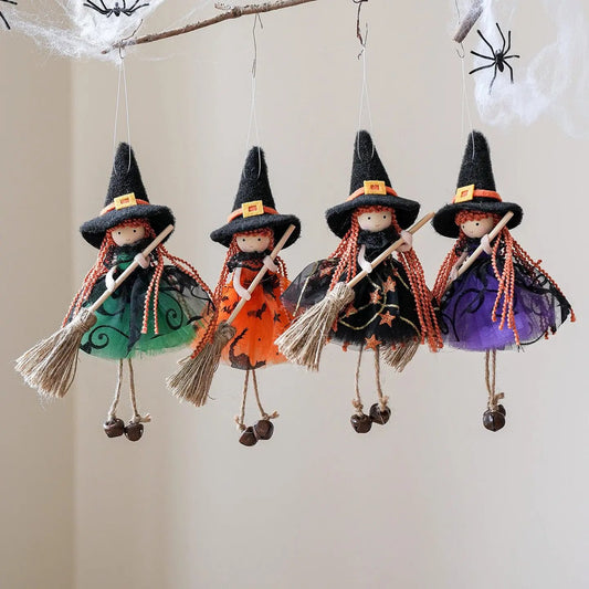 Halloween Mesh Broom Girl Angel Christmas Tree Pendant - AllvueCo