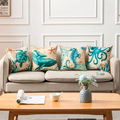 Sea Turtle Printed Throw Pillowcases for Home Decor - AllvueCo