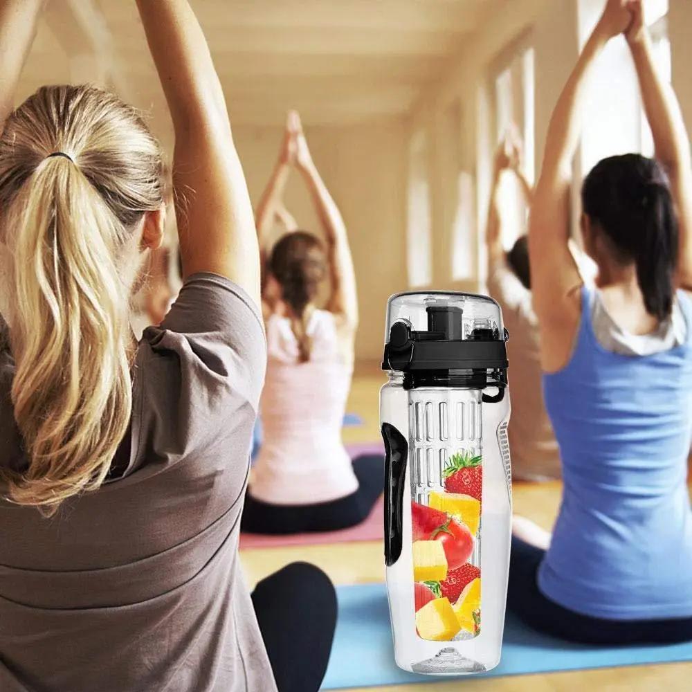 32oz Fruit Infusing Infuser Water Bottle - BPA-Free Plastic Design - AllvueCo