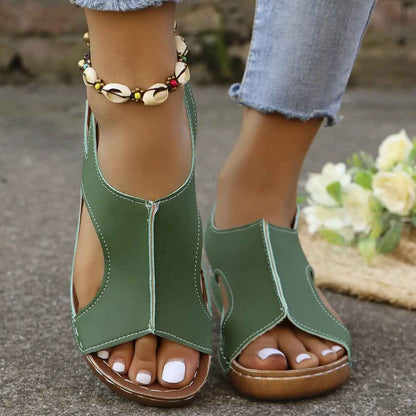 Summer Wedge Sandals for Women with Elastic Band Design