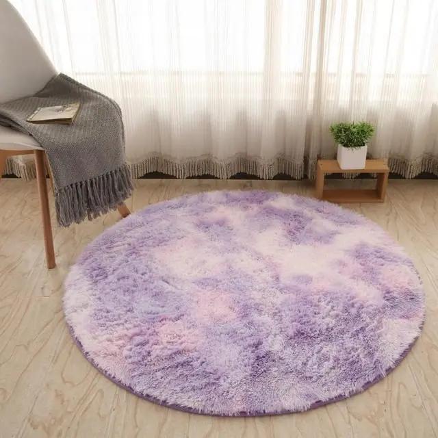 Fluffy Round Rug Carpets for Living Room Decor - Faux Fur Area Rug - AllvueCo