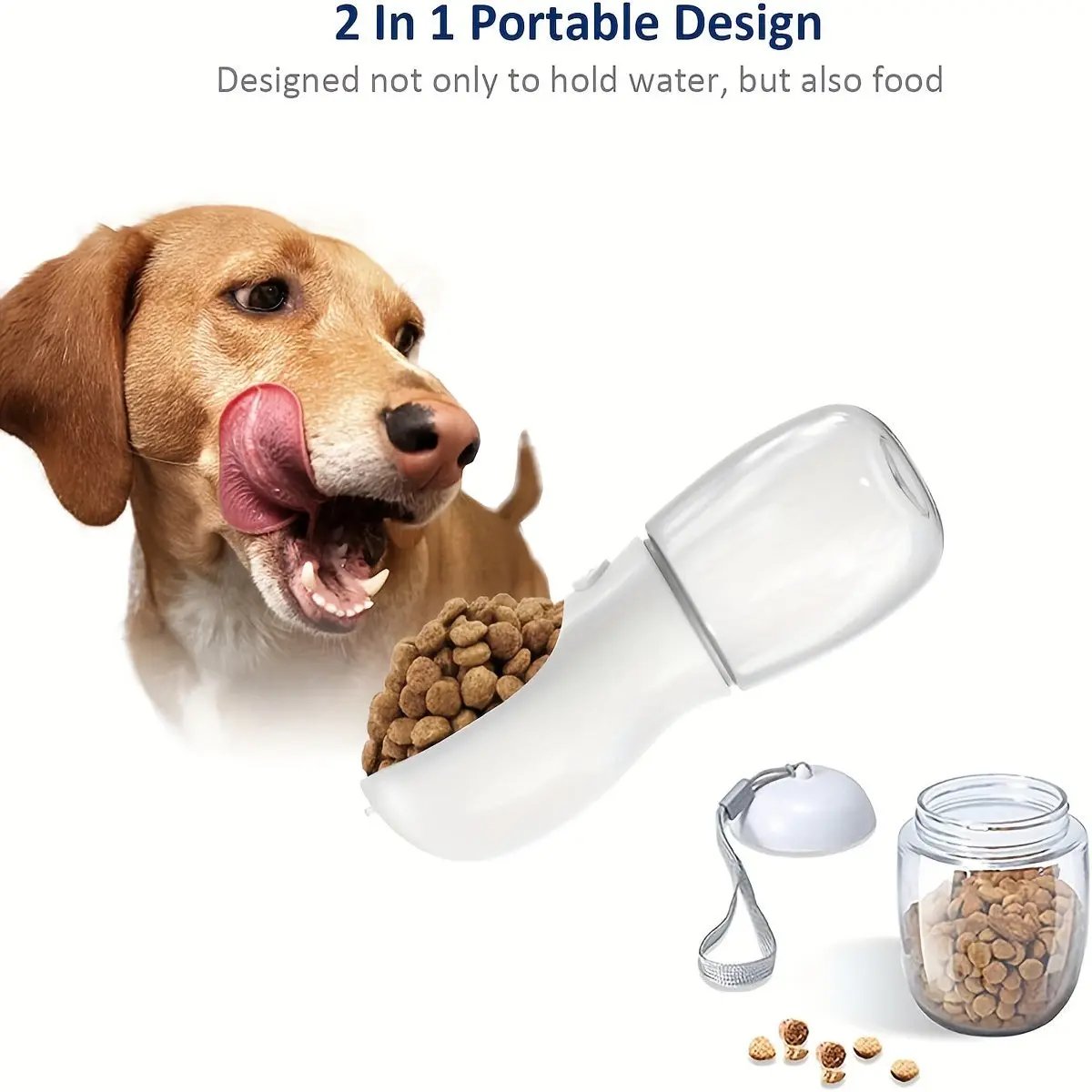2-in-1 Dog Water Bottle with Food Container for Outdoor Use - AllvueCo