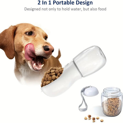 2-in-1 Dog Water Bottle with Food Container for Outdoor Use - AllvueCo