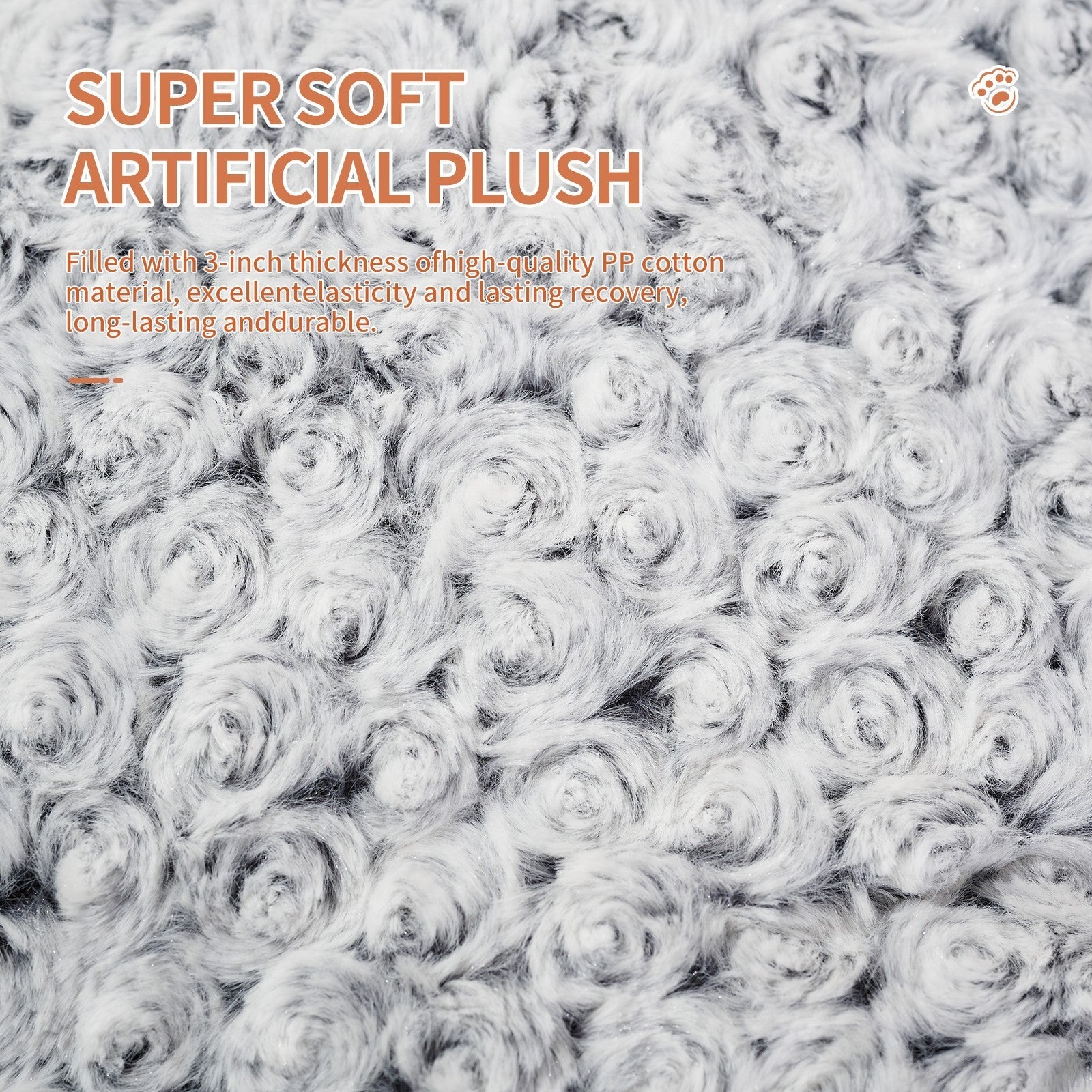 Plush Faux Fur Dog Crate Bed – Calming Anti-Anxiety Medium Dog Mat with Washable Cover & Non-Slip Bottom - AllvueCo