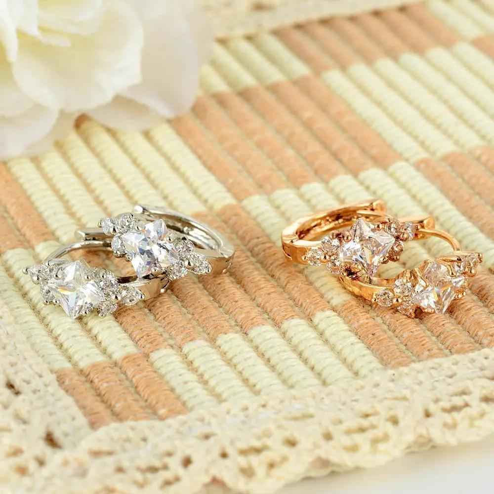 Personalized Zircon Earrings in a Stylish Square Design