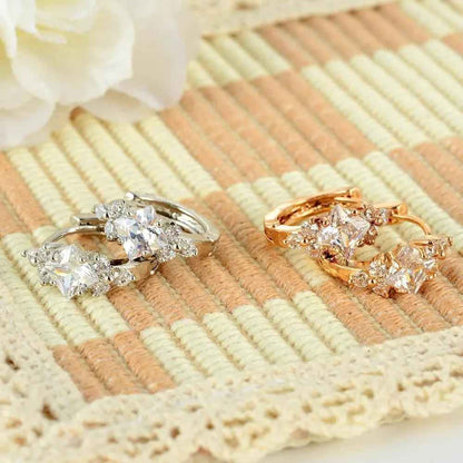 Personalized Zircon Earrings in a Stylish Square Design