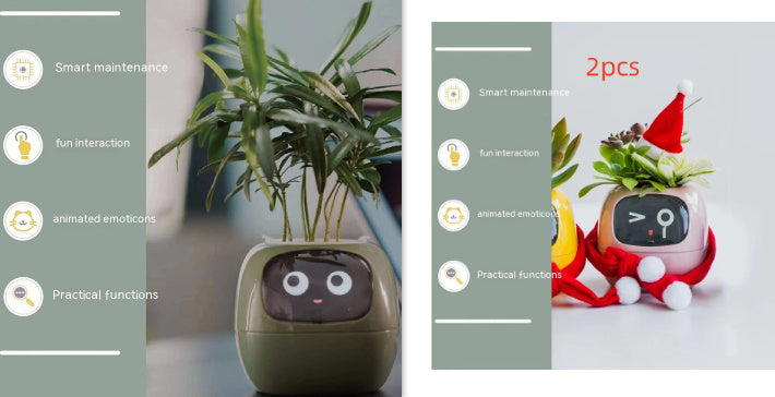 Smart Planter with AI Sensors – Interactive Plant Care with 49+ Expressions & Real-Time Monitoring AllvueCo