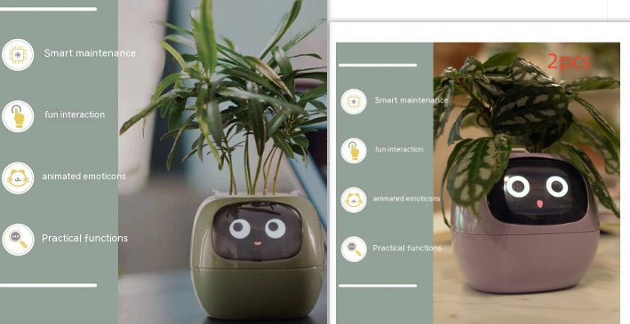 Smart Planter with AI Sensors – Interactive Plant Care with 49+ Expressions & Real-Time Monitoring AllvueCo