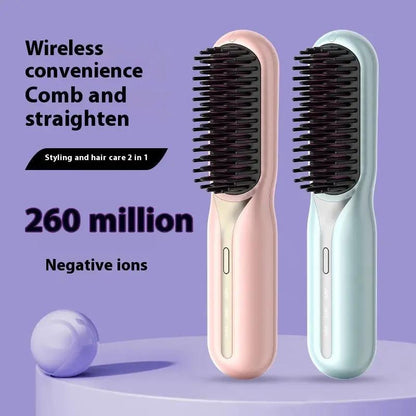 Portable Wireless Hair Straightening Comb - Quick Styling Tool - AllvueCo