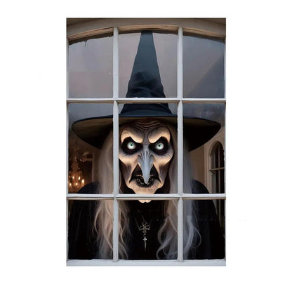 3D Holiday Window Cover Witch Halloween Decoration - AllvueCo