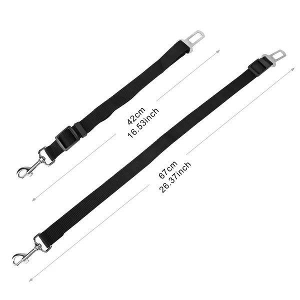2-Pack Adjustable Pet Car Seat Belt Leash – Safety Harness Clip for Dogs & Cats - AllvueCo