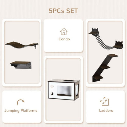 PawHut Wall-Mounted Cat Tree with Ergonomic Curved Platform - AllvueCo