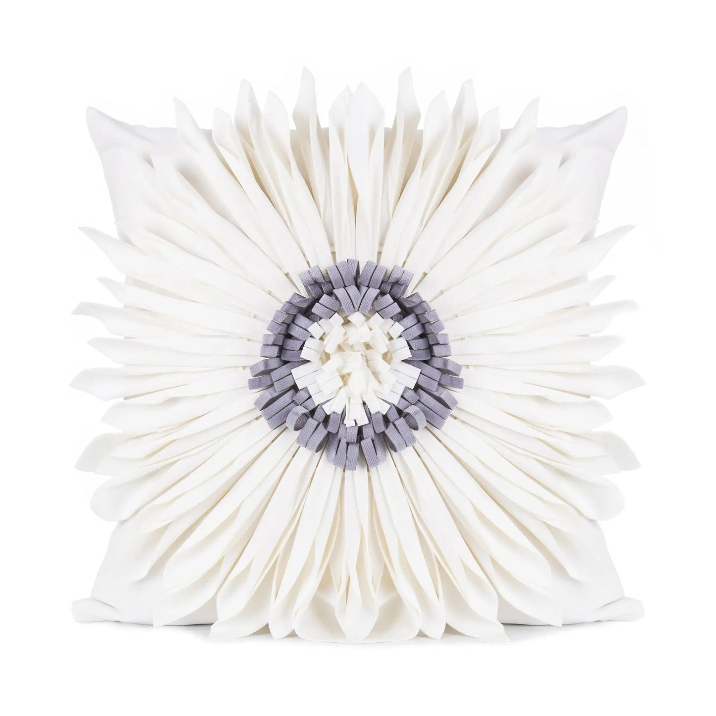 Fashion Modern Style White Throw Pillows - Velvet Stitching Cushion - AllvueCo