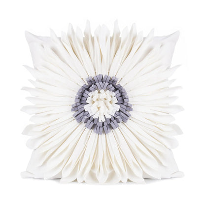 Fashion Modern Style White Throw Pillows - Velvet Stitching Cushion - AllvueCo