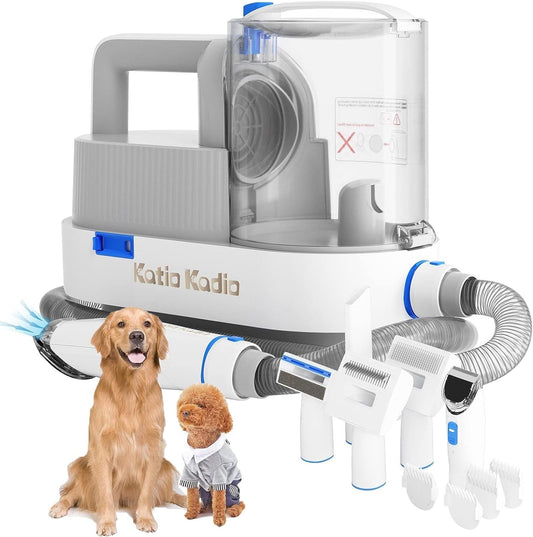 5-in-1 Pet Grooming Vacuum Kit – Low Noise Dog Hair Remover with Dual Suction Modes for Small & Medium Pets - AllvueCo