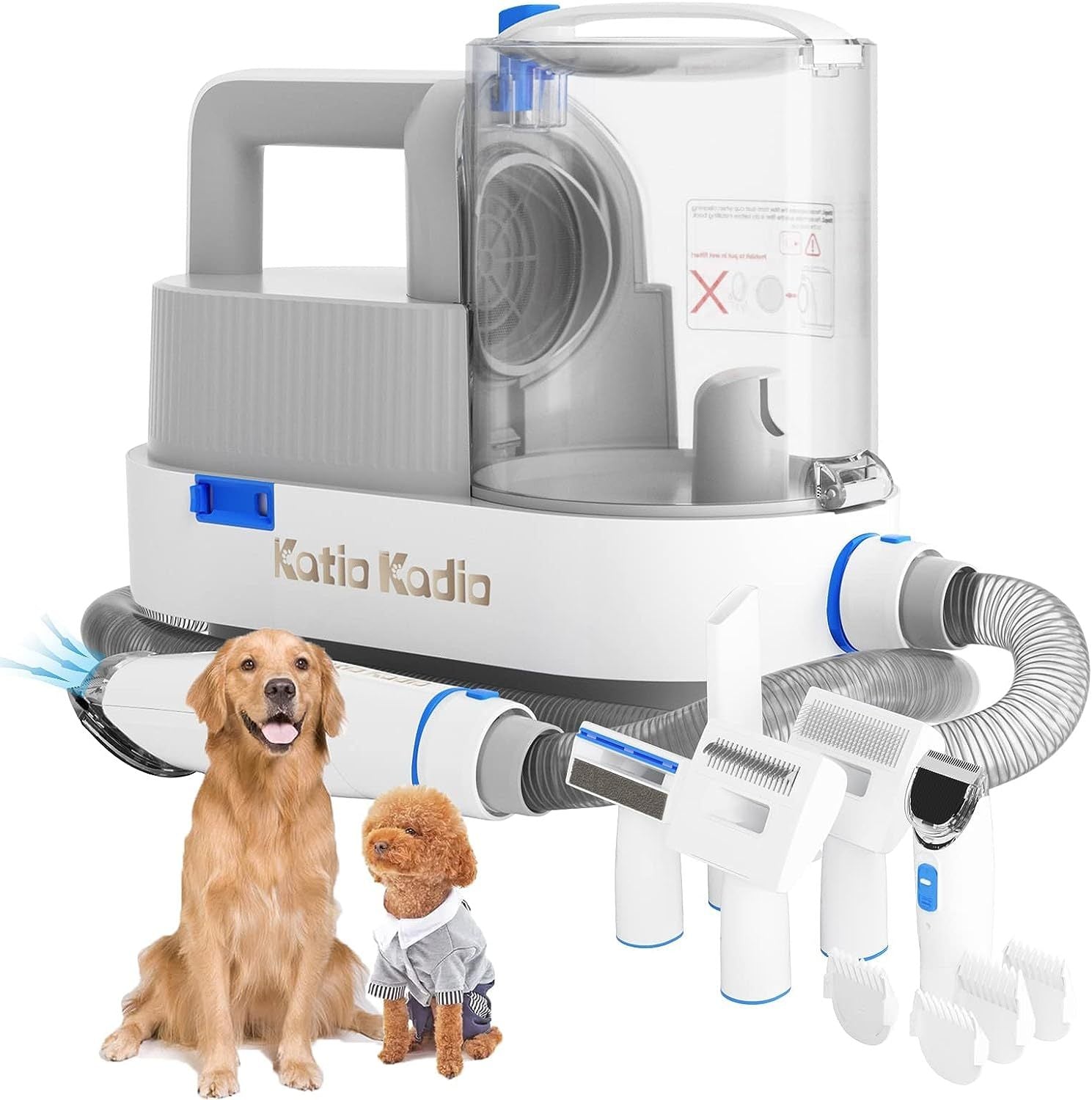 5-in-1 Pet Grooming Vacuum Kit – Low Noise Dog Hair Remover with Dual Suction Modes for Small & Medium Pets - AllvueCo