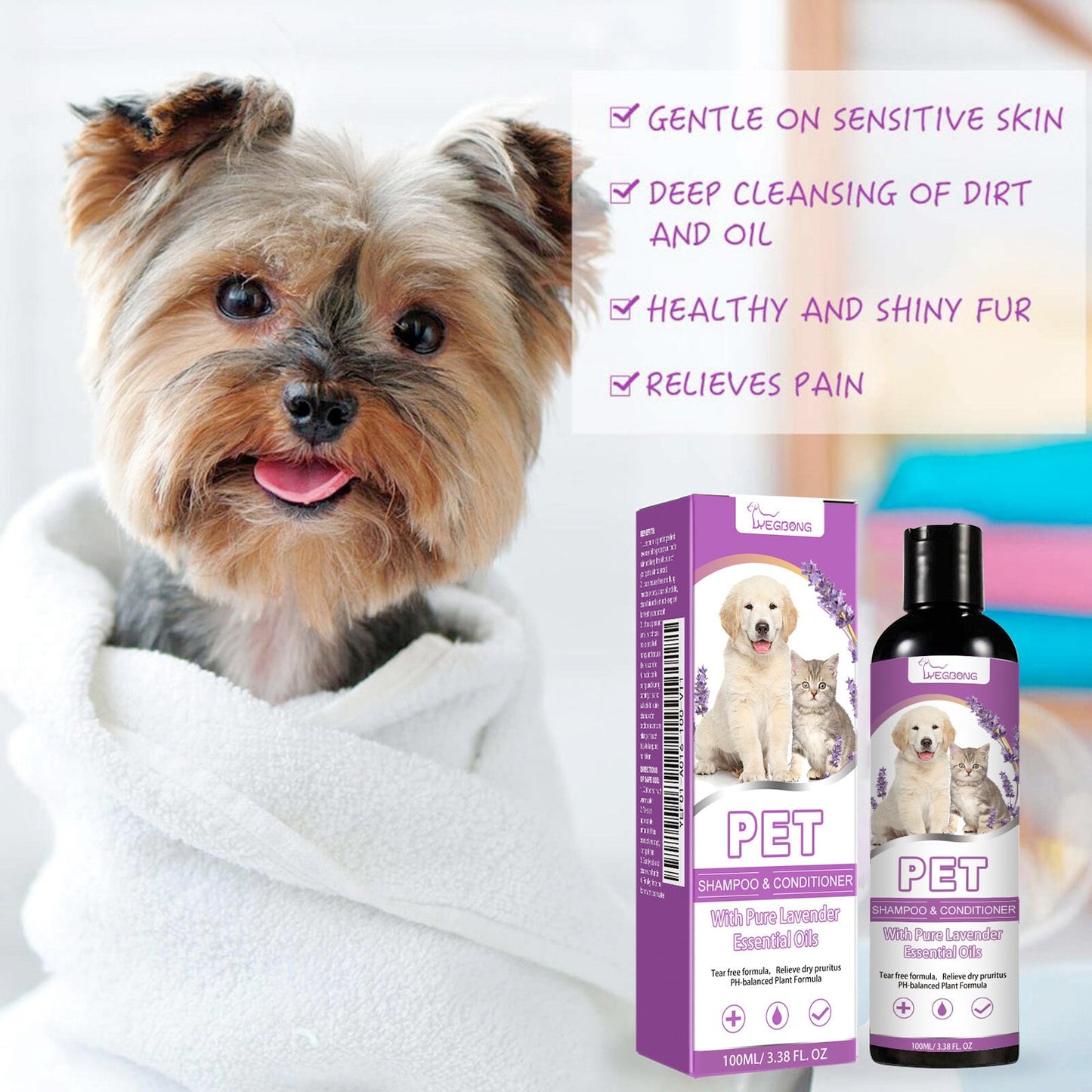 Pet Shampoo for Dogs – Anti-Itch, Coat Softening & Detangling Formula | 100ml Natural Grooming Solution - AllvueCo