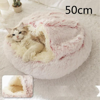 2 In 1 Dog And Cat Bed Pet Winter Bed Round Plush Warm Bed H | Other My Store