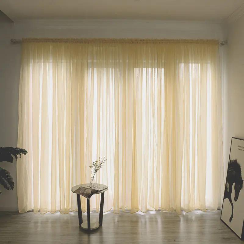 Simple and Modern Balcony Solid Color Gauze Curtain - Elegant Design - AllvueCo