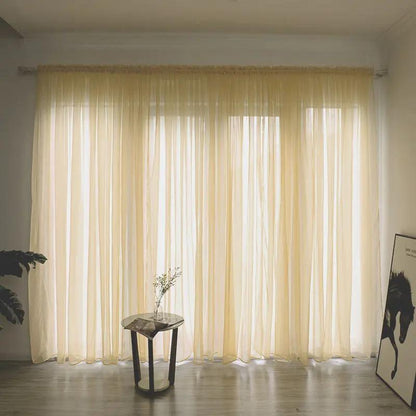 Simple and Modern Balcony Solid Color Gauze Curtain - Elegant Design - AllvueCo