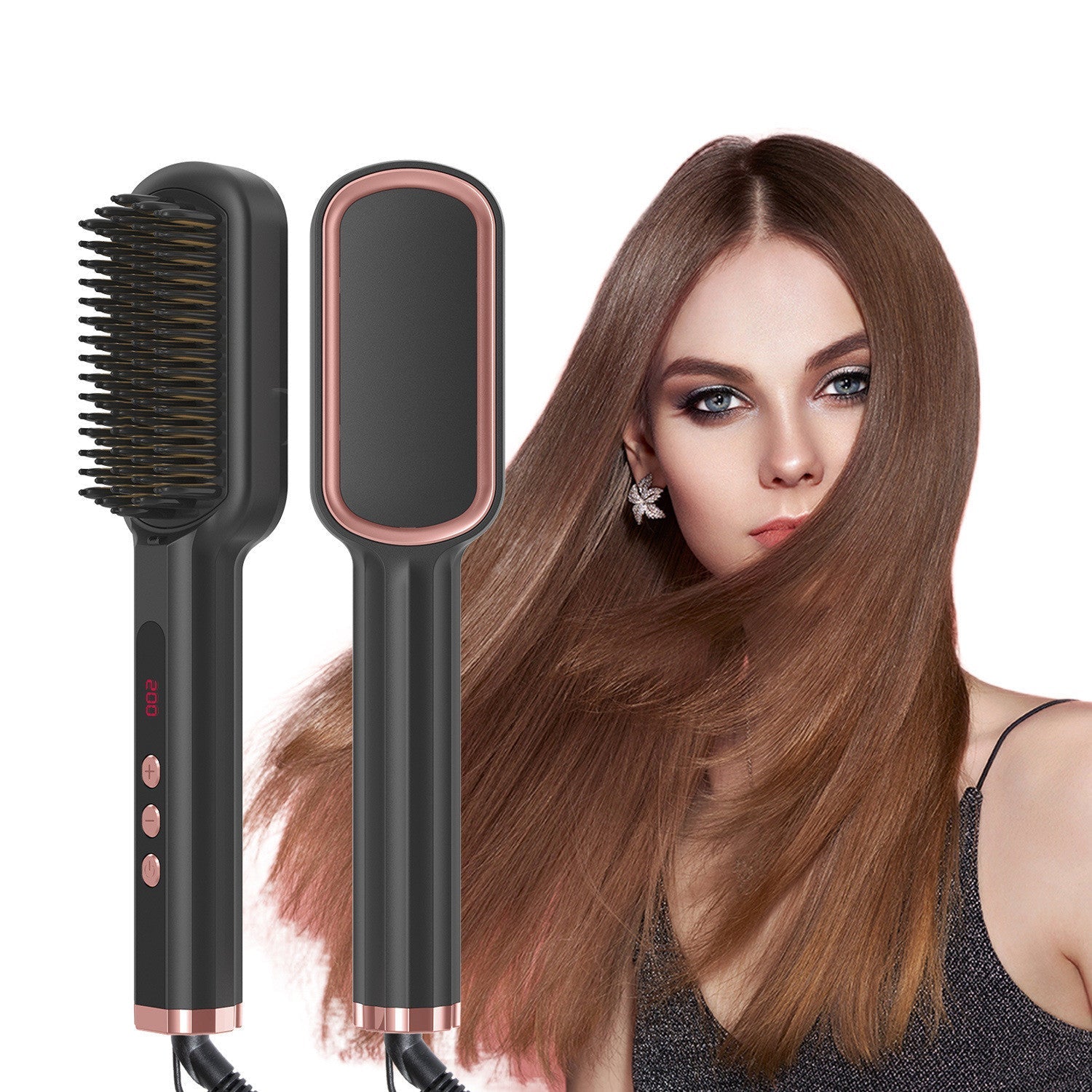 2-in-1 Electric Hair Straightener & Curling Iron – Tourmaline Ceramic, Fast Heat, Auto Shut-Off AllvueCo