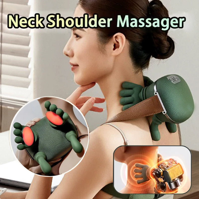 Wireless 4D Electric Neck & Shoulder Massager with Heat – Pain Relief & Relaxation AllvueCo