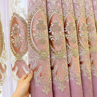 Atmospheric Living Room Floor Curtain - Full Blackout Design - AllvueCo