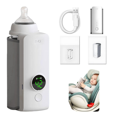Portable Wireless Baby Bottle Warmer – USB Rechargeable Milk Heater AllvueCo
