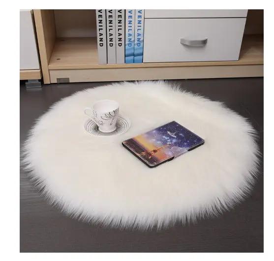 Hair Plush Carpet Floor Mats - Wool Round Household Mats - AllvueCo