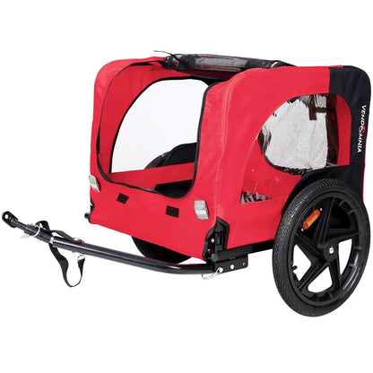 Foldable Bicycle Trailer for Pets – Outdoor Dog Trailer with Safety Mesh & Wheels - AllvueCo