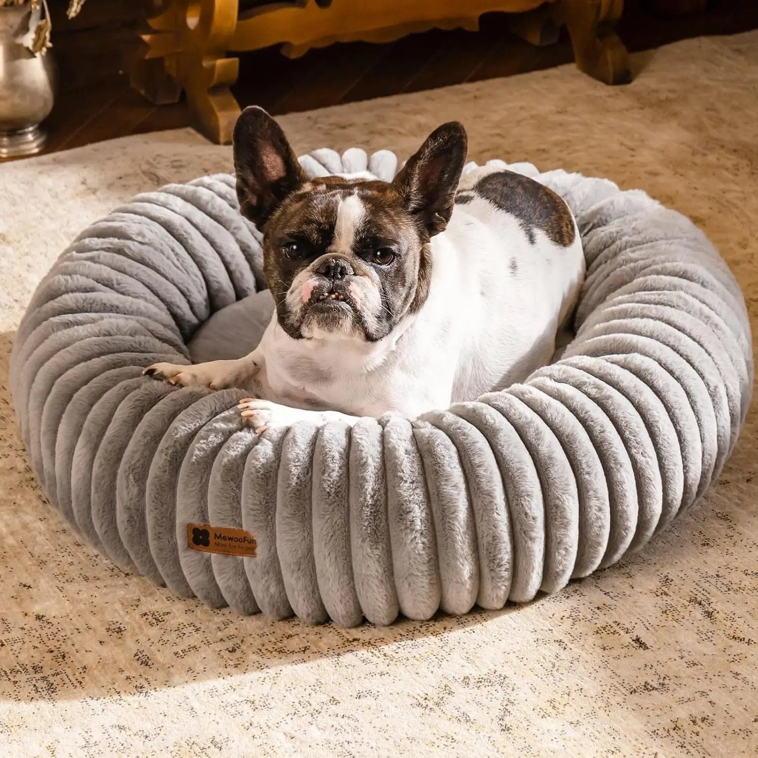 Super Soft Washable Round Cat Bed – Plush Faux Fur Pet Bed for Indoor Cats, Kittens & Puppies – Anti-Slip Bottom - AllvueCo